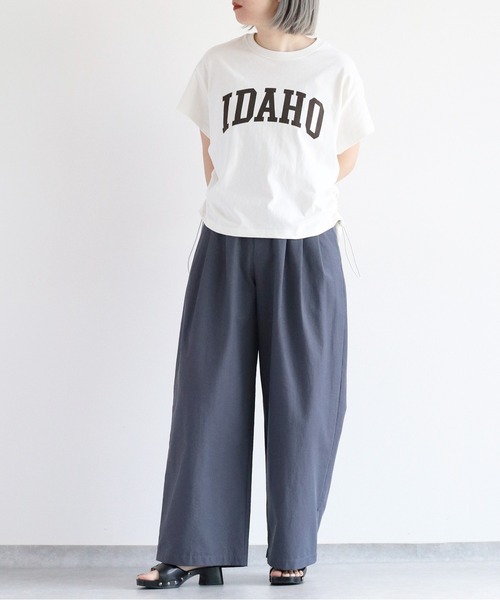 cepo(セポ)の「サイドドロストS/Sプルオーバー(Tシャツ/カットソー・レディース・カーキ/チャコール/オフホワイト・M)」の6枚目の写真