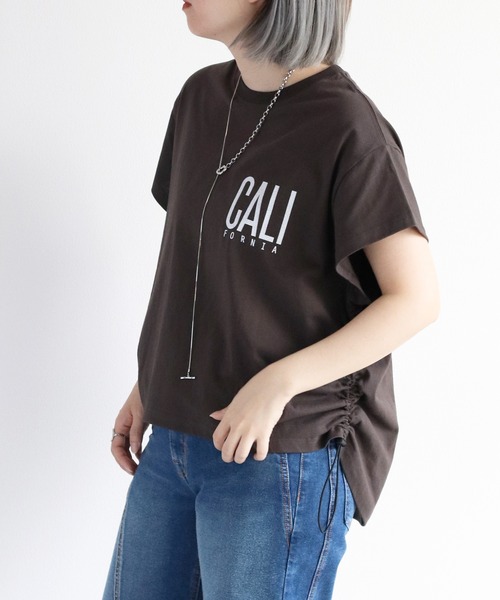 cepo(セポ)の「サイドドロストS/Sプルオーバー(Tシャツ/カットソー・レディース・カーキ/チャコール/オフホワイト・M)」の5枚目の写真