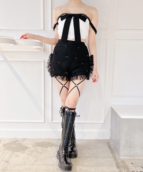 lilLilly(リルリリー)の「バイカラーリボンビスチェ(チューブトップ・レディース・ピンク/ホワイト/ブラック・FREE)」の21枚目の写真