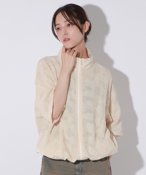 Anui（アニュイ）の「【UNISEX】レースジャガードシャツブルゾン（シャツ/ブラウス・レディース・アイボリー/ブラック/チャコール・MEDIUM/LARGE）」の8枚目の写真