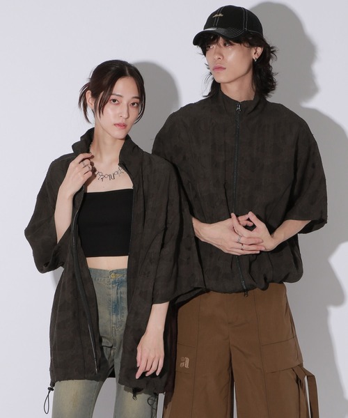 Anui（アニュイ）の「【UNISEX】レースジャガードシャツブルゾン（シャツ/ブラウス・レディース・アイボリー/ブラック/チャコール・MEDIUM/LARGE）」の20枚目の写真
