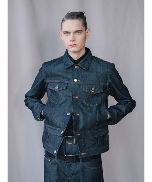 JOHN LAWRENCE SULLIVAN（ジョンローレンスサリバン）の「RIGID DENIM STACKED JACKET（ブルゾン・メンズ・インディゴブルー/ブラック・46/48）」の4枚目の写真