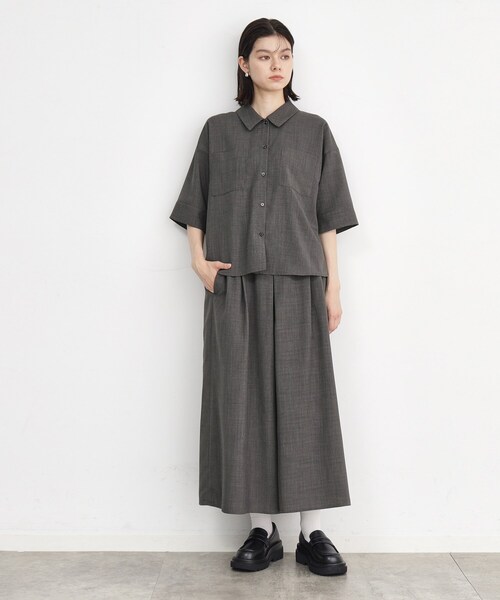 THE SHOP TK (ザ ショップ ティーケー )の「◆【ワンピ―ス風/スタイルUP】シャツ×パンツセットアップ/洗濯機OK(セットアップ・レディース・スミクロ/ベージュ系その他6・12/13)」の12枚目の写真
