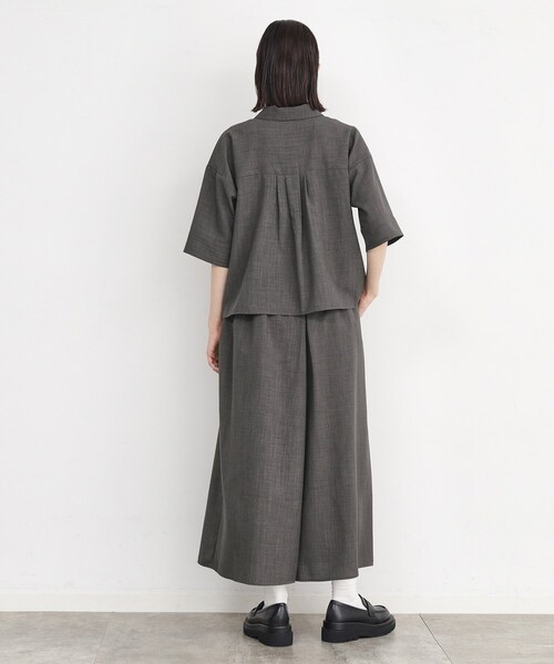 THE SHOP TK (ザ ショップ ティーケー )の「◆【ワンピ―ス風/スタイルUP】シャツ×パンツセットアップ/洗濯機OK(セットアップ・レディース・スミクロ/ベージュ系その他6・12/13)」の14枚目の写真