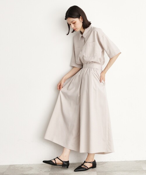 THE SHOP TK (ザ ショップ ティーケー )の「◆【ワンピ―ス風/スタイルUP】シャツ×パンツセットアップ/洗濯機OK(セットアップ・レディース・スミクロ/ベージュ系その他6・12/13)」の17枚目の写真