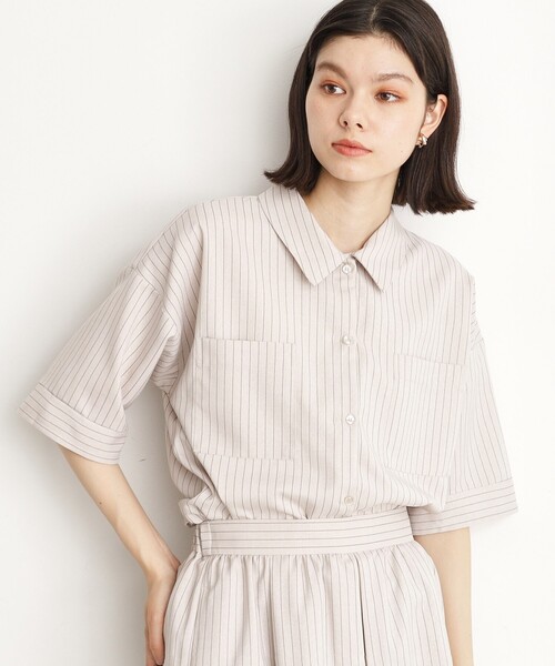 THE SHOP TK (ザ ショップ ティーケー )の「◆【ワンピ―ス風/スタイルUP】シャツ×パンツセットアップ/洗濯機OK(セットアップ・レディース・スミクロ/ベージュ系その他6・12/13)」の18枚目の写真