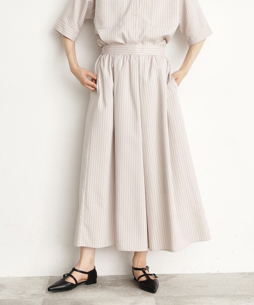 THE SHOP TK (ザ ショップ ティーケー )の「◆【ワンピ―ス風/スタイルUP】シャツ×パンツセットアップ/洗濯機OK(セットアップ・レディース・スミクロ/ベージュ系その他6・12/13)」の19枚目の写真