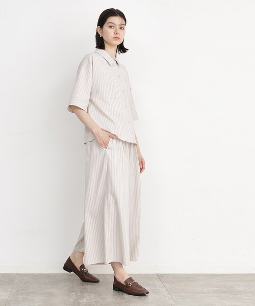 THE SHOP TK (ザ ショップ ティーケー )の「◆【ワンピ―ス風/スタイルUP】シャツ×パンツセットアップ/洗濯機OK(セットアップ・レディース・スミクロ/ベージュ系その他6・12/13)」の20枚目の写真