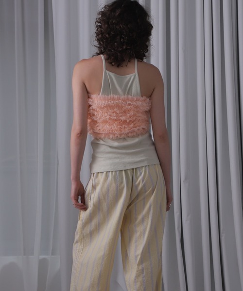 ブラウス シャツ (CREOLME)チュールフリルベアトップ レディース CREOLME（クレオルム）の「(CREOLME)チュールフリルベアトップ