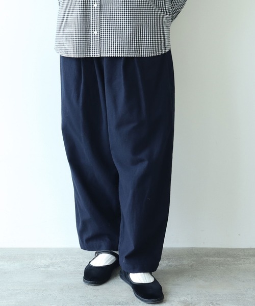 【セール】コットンビエラ起毛 タックパンツ（その他パンツ）｜bulle de savon（ビュルデサボン）