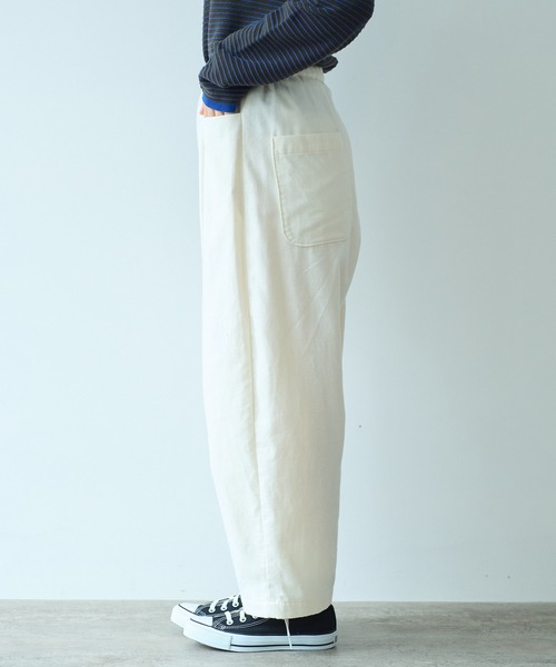 【セール】コットンビエラ起毛 タックパンツ（その他パンツ）｜bulle de savon（ビュルデサボン）