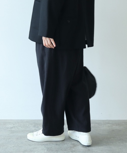 【セール】コットンビエラ起毛 タックパンツ（その他パンツ）｜bulle de savon（ビュルデサボン）