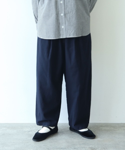 【セール】コットンビエラ起毛 タックパンツ（その他パンツ）｜bulle de savon（ビュルデサボン）