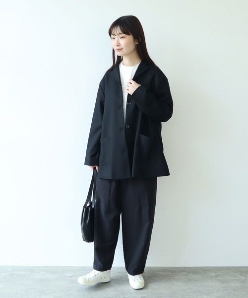 【セール】コットンビエラ起毛 タックパンツ（その他パンツ）｜bulle de savon（ビュルデサボン）