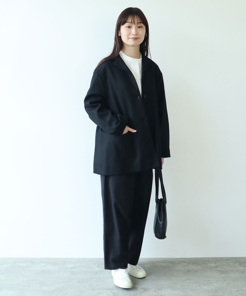 【セール】コットンビエラ起毛 タックパンツ（その他パンツ）｜bulle de savon（ビュルデサボン）