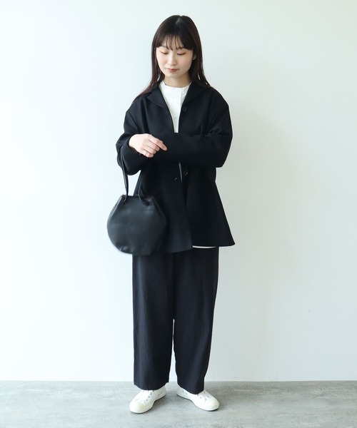 【セール】コットンビエラ起毛 タックパンツ（その他パンツ）｜bulle de savon（ビュルデサボン）