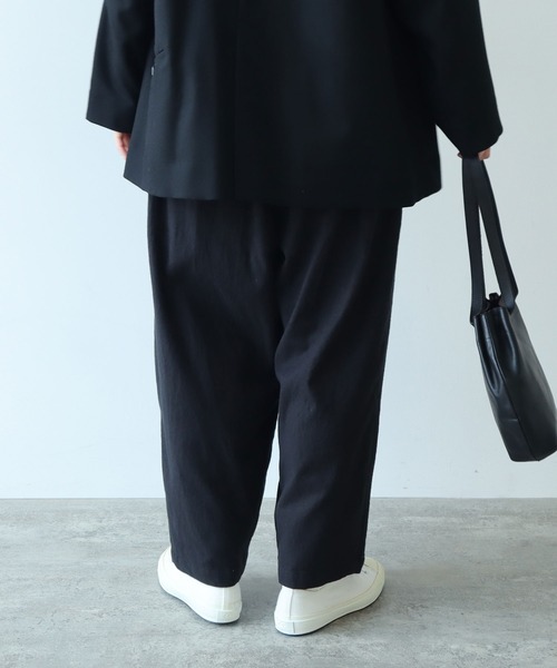 【セール】コットンビエラ起毛 タックパンツ（その他パンツ）｜bulle de savon（ビュルデサボン）