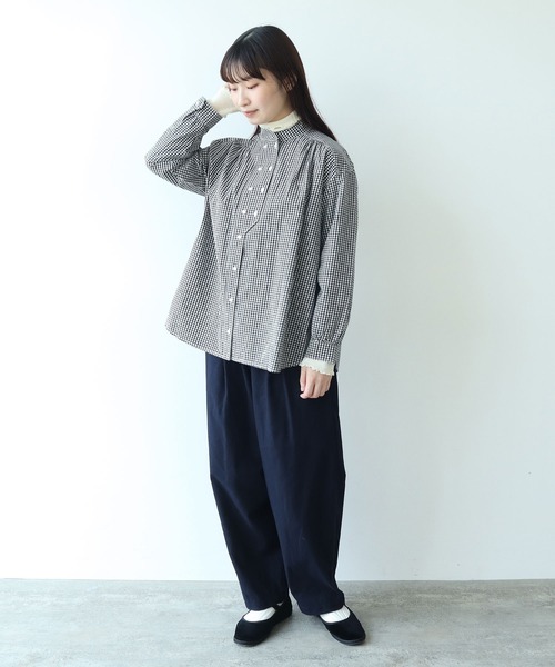 【セール】コットンビエラ起毛 タックパンツ（その他パンツ）｜bulle de savon（ビュルデサボン）