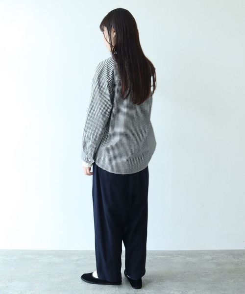 【セール】コットンビエラ起毛 タックパンツ（その他パンツ）｜bulle de savon（ビュルデサボン）