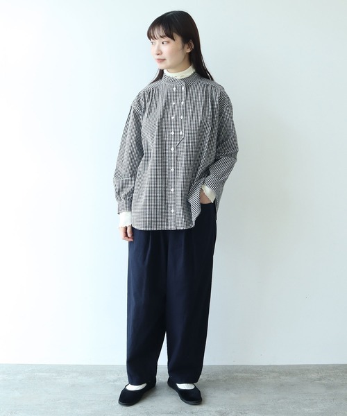 【セール】コットンビエラ起毛 タックパンツ（その他パンツ）｜bulle de savon（ビュルデサボン）