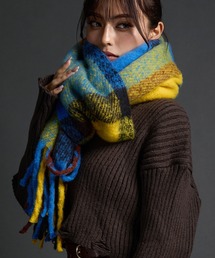 CELENA（セレナ）の「タータンチェック フリンジゆるふわマフラー（マフラー）」