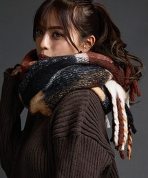 CELENA（セレナ）の「タータンチェック フリンジゆるふわマフラー（マフラー）」
