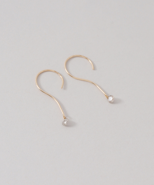 ピアス両耳用　K18 TRIDEA JEWELRY k18 フープ ピアス 18k 18金 レディース 幅3mm