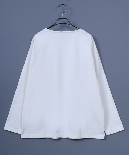 ANPAS（アンパス）の「11oz Ultra Heavy Weight Wide Silhouette Basque T-Shirt/11オンス ウルトラヘビーウェイト バスクTシャツ 長袖Tシャツ ロンT オーバーサイズ ワイドシルエット（Tシャツ/カットソー・メンズ・ホワイト/ホワイト×ネイビー/ブラック/ブラック×ホワイト/ネイビー/ネイビー×ホワイト・L/M）」の15枚目の写真