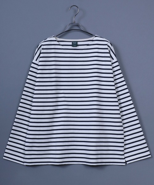 ANPAS（アンパス）の「11oz Ultra Heavy Weight Wide Silhouette Basque T-Shirt/11オンス ウルトラヘビーウェイト バスクTシャツ 長袖Tシャツ ロンT オーバーサイズ ワイドシルエット（Tシャツ/カットソー・メンズ・ホワイト/ホワイト×ネイビー/ブラック/ブラック×ホワイト/ネイビー/ネイビー×ホワイト・L/M）」の12枚目の写真