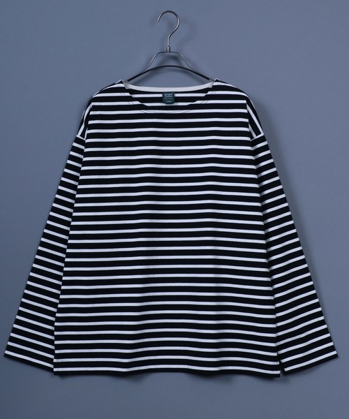 ANPAS（アンパス）の「11oz Ultra Heavy Weight Wide Silhouette Basque T-Shirt/11オンス ウルトラヘビーウェイト バスクTシャツ 長袖Tシャツ ロンT オーバーサイズ ワイドシルエット（Tシャツ/カットソー・メンズ・ホワイト/ホワイト×ネイビー/ブラック/ブラック×ホワイト/ネイビー/ネイビー×ホワイト・L/M）」の16枚目の写真