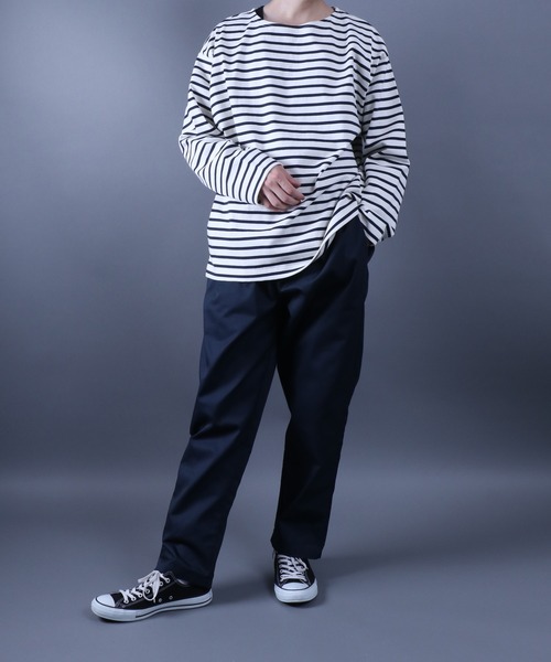 ANPAS（アンパス）の「11oz Ultra Heavy Weight Wide Silhouette Basque T-Shirt/11オンス ウルトラヘビーウェイト バスクTシャツ 長袖Tシャツ ロンT オーバーサイズ ワイドシルエット（Tシャツ/カットソー・メンズ・ホワイト/ホワイト×ネイビー/ブラック/ブラック×ホワイト/ネイビー/ネイビー×ホワイト・L/M）」の22枚目の写真