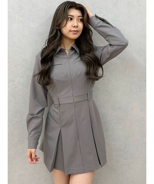 GYDA（ジェイダ）の「ボックスプリーツシャツミニワンピース（ワンピース・レディース・グレー/その他1・FREE）」の12枚目の写真