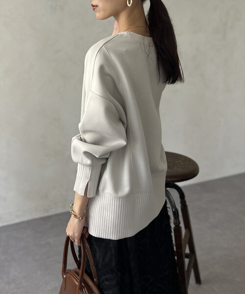 Chez toi（シェトワ）の「軽量ボンディングラグランプルオーバー（Tシャツ/カットソー・レディース・ブラック/グレー/アイボリー/イエロー・FREE）」の10枚目の写真