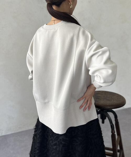 Chez toi（シェトワ）の「軽量ボンディングラグランプルオーバー（Tシャツ/カットソー・レディース・ブラック/グレー/アイボリー/イエロー・FREE）」の11枚目の写真