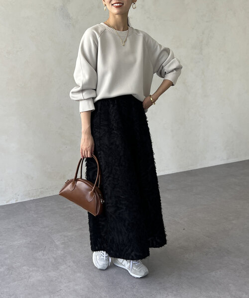 Chez toi（シェトワ）の「軽量ボンディングラグランプルオーバー（Tシャツ/カットソー・レディース・ブラック/グレー/アイボリー/イエロー・FREE）」の16枚目の写真