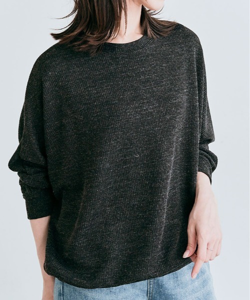 kirakiraShop（キラキラショップ）の「コットン ストレッチ ドルマン ロング トップス（Tシャツ/カットソー・レディース・ピンク系その他/ブラック系その他/ダークグリーン/ライトグレー/ブルー系その他・FREE）」の12枚目の写真
