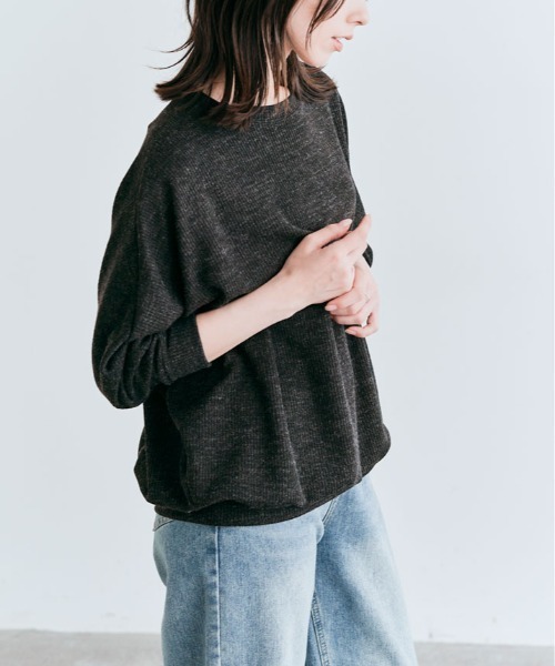 kirakiraShop（キラキラショップ）の「コットン ストレッチ ドルマン ロング トップス（Tシャツ/カットソー・レディース・ピンク系その他/ブラック系その他/ダークグリーン/ライトグレー/ブルー系その他・FREE）」の9枚目の写真