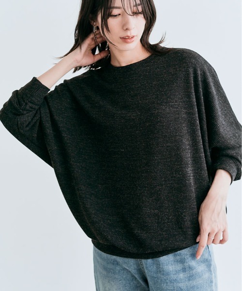 kirakiraShop（キラキラショップ）の「コットン ストレッチ ドルマン ロング トップス（Tシャツ/カットソー・レディース・ピンク系その他/ブラック系その他/ダークグリーン/ライトグレー/ブルー系その他・FREE）」の13枚目の写真