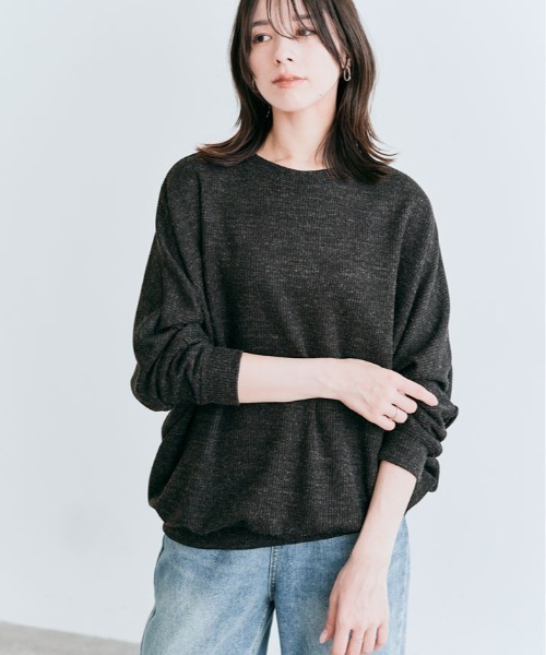 kirakiraShop（キラキラショップ）の「コットン ストレッチ ドルマン ロング トップス（Tシャツ/カットソー・レディース・ピンク系その他/ブラック系その他/ダークグリーン/ライトグレー/ブルー系その他・FREE）」の14枚目の写真