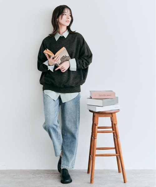 kirakiraShop（キラキラショップ）の「コットン ストレッチ ドルマン ロング トップス（Tシャツ/カットソー・レディース・ピンク系その他/ブラック系その他/ダークグリーン/ライトグレー/ブルー系その他・FREE）」の20枚目の写真