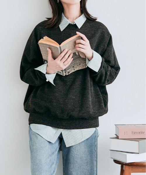 kirakiraShop（キラキラショップ）の「コットン ストレッチ ドルマン ロング トップス（Tシャツ/カットソー・レディース・ピンク系その他/ブラック系その他/ダークグリーン/ライトグレー/ブルー系その他・FREE）」の17枚目の写真