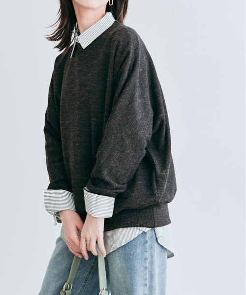 kirakiraShop（キラキラショップ）の「コットン ストレッチ ドルマン ロング トップス（Tシャツ/カットソー・レディース・ピンク系その他/ブラック系その他/ダークグリーン/ライトグレー/ブルー系その他・FREE）」の18枚目の写真