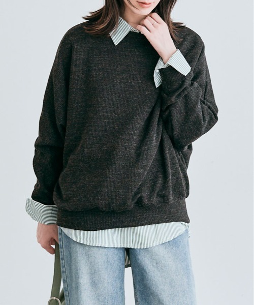 kirakiraShop（キラキラショップ）の「コットン ストレッチ ドルマン ロング トップス（Tシャツ/カットソー・レディース・ピンク系その他/ブラック系その他/ダークグリーン/ライトグレー/ブルー系その他・FREE）」の19枚目の写真