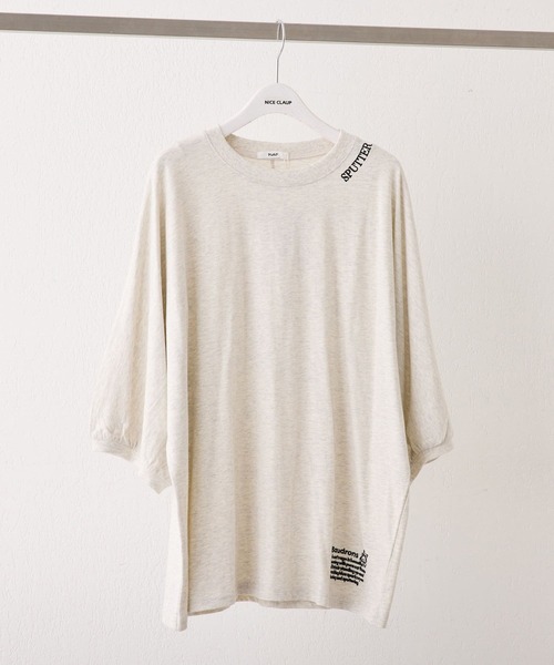 NAO（ナオ）の「ネックワンポイント７分袖Ｔシャツ（Tシャツ/カットソー・レディース・オートミール/ブラック/グレイッシュベージュ・FREE）」の3枚目の写真