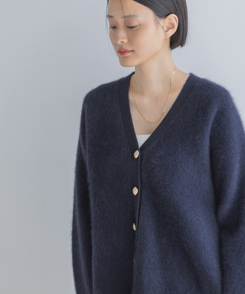 A part by（アパートバイ）の「CNラクーンコンVカーディガン《追加2》（カーディガン/ボレロ・レディース・グレー/アイボリー/ネイビー/ベージュ系その他/ダークブラウン/ホワイト系その他6・FREE）」の12枚目の写真