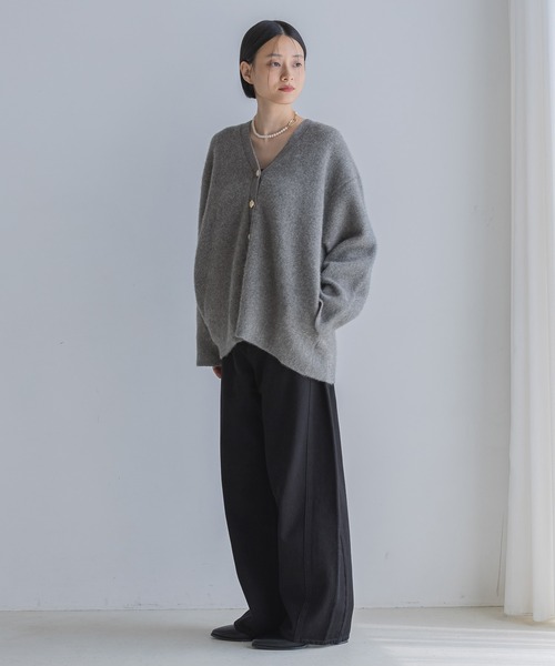 NH　NKNIT ラクーンMIX collar KNIT カーディガン NKNIT raccoon mix collar KNIT cardigan - メルカリ