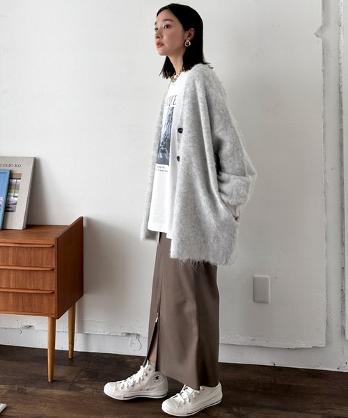 【セール】シャギービッグカーデ（カーディガン/ボレロ）｜DOUX ARCHIVES（ドゥアルシーヴ）