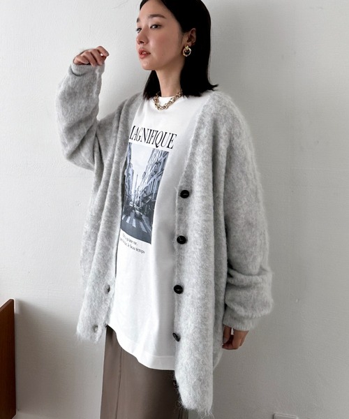 【セール】シャギービッグカーデ（カーディガン/ボレロ）｜DOUX ARCHIVES（ドゥアルシーヴ）