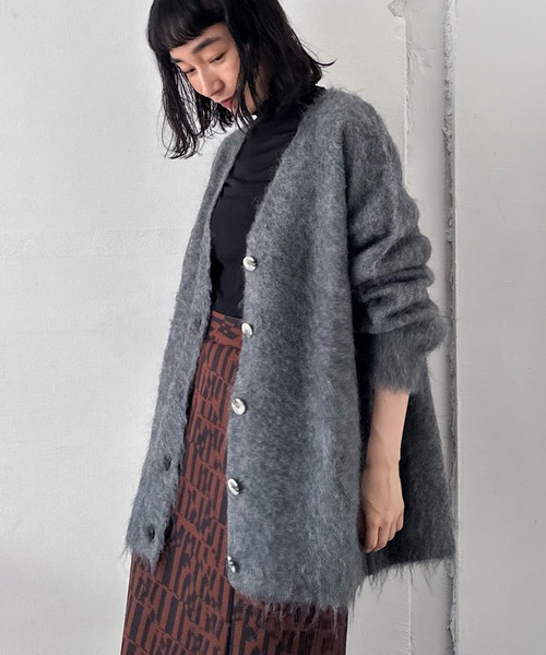 【セール】シャギービッグカーデ（カーディガン/ボレロ）｜DOUX ARCHIVES（ドゥアルシーヴ）