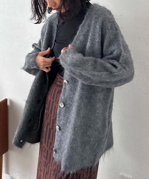 【セール】シャギービッグカーデ（カーディガン/ボレロ）｜DOUX ARCHIVES（ドゥアルシーヴ）